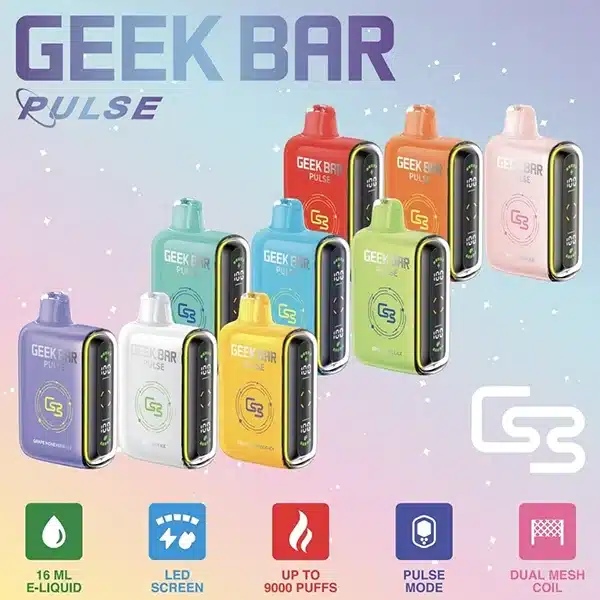 小火箭15000口拋棄式電子煙 Geek Bar Pulse 15000口 智慧螢幕顯示