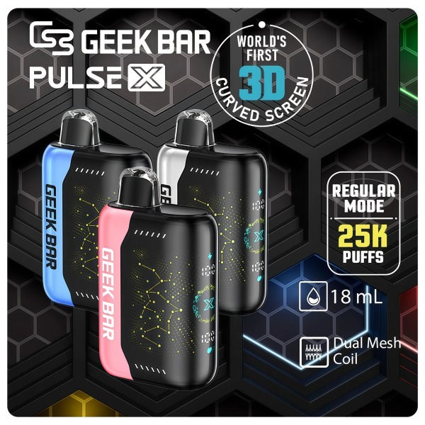 GEEK BAR PULSE X 25000口 曲面數控顯示屏 拋棄式電子煙